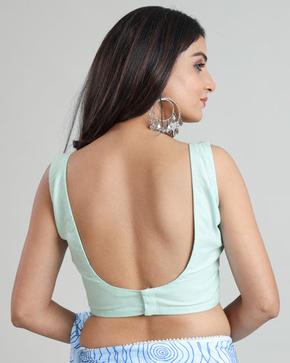 Flawless Finish: Plain Cotton Sleeveless Blouse