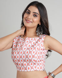A Twist On Tradition: Trendy Sleeveless Ikkat Print Blouse