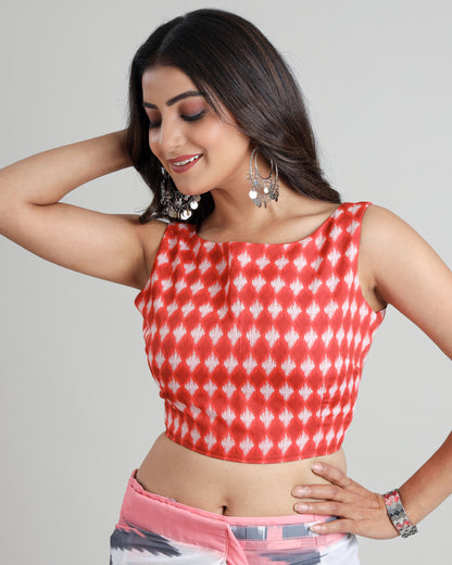 Sustainable Style Staple: Sleeveless Ikkat Print Blouse