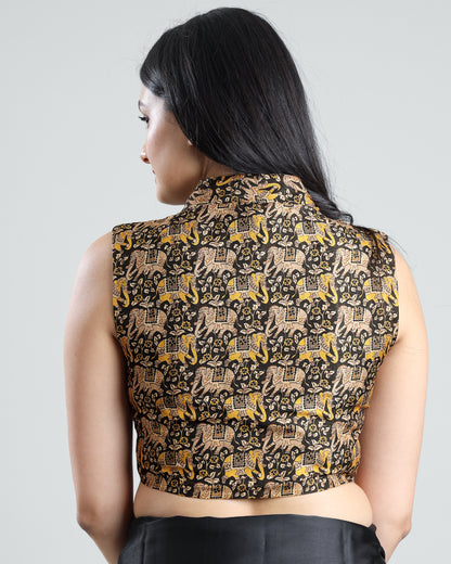 Art Meets Fashion: Kalamkrii Print Sleeveless Blouse