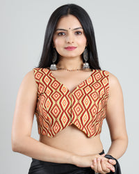 Ikkat Print Infusion Sleeveless Blouse