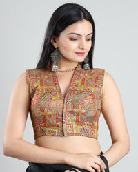 Silk Luxury: Kalamkrii Print Sleeveless Blouse