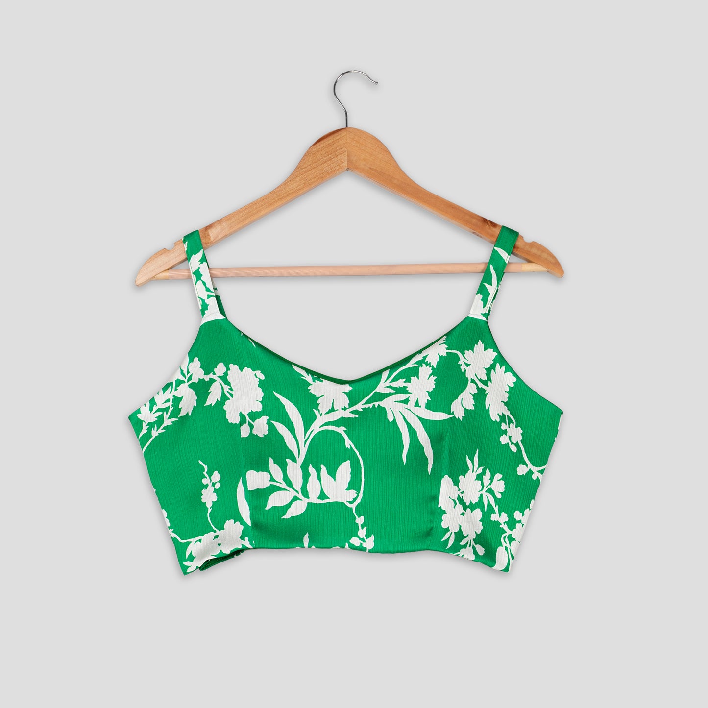 Romantic Edit: Green Floral V Neck Sleeveless Blouse