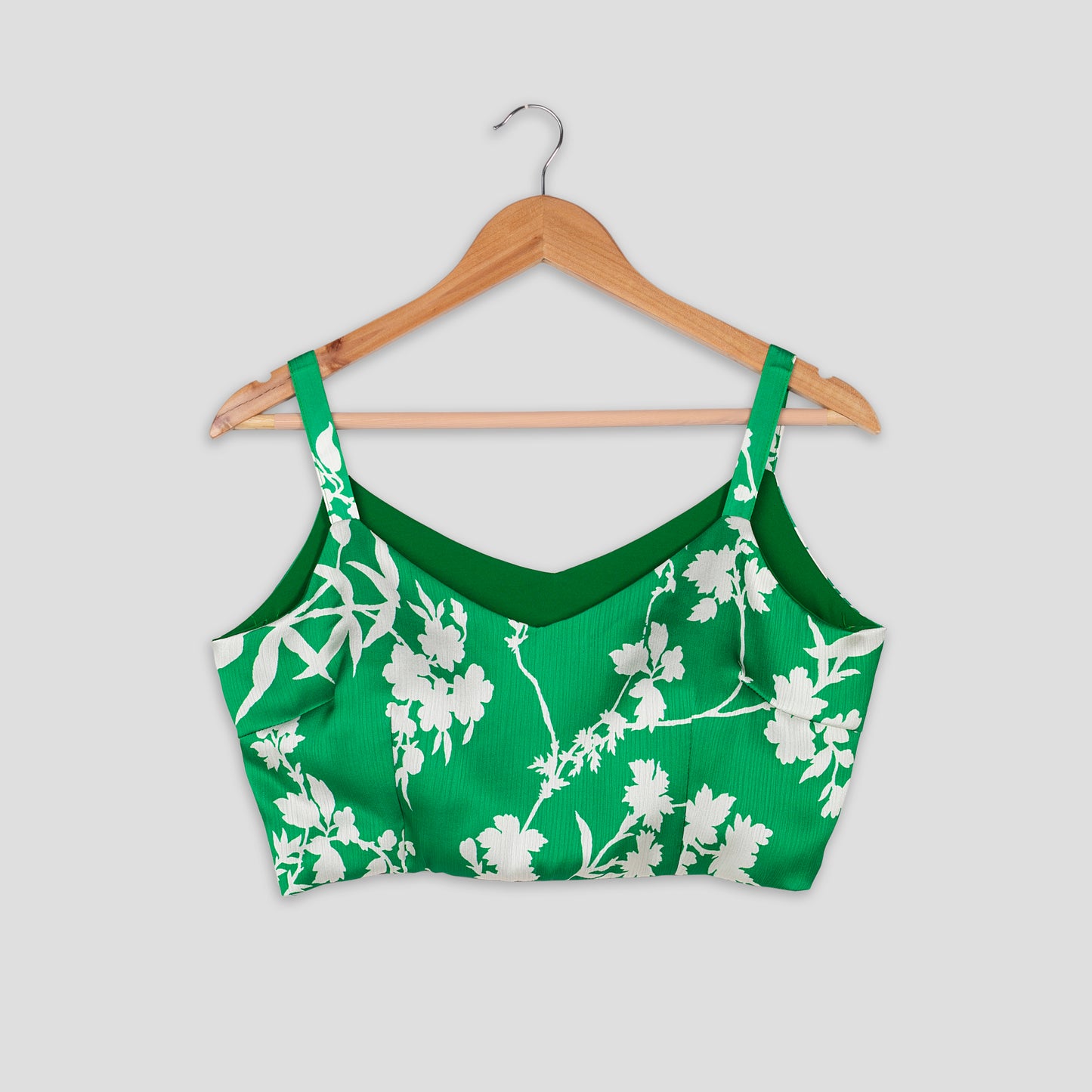 Romantic Edit: Green Floral V Neck Sleeveless Blouse