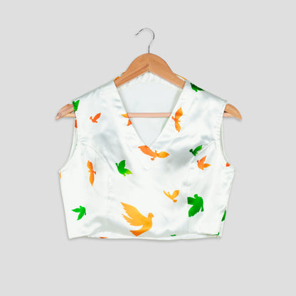 Freedom Edit : Tri-Color Bird Blouse For Women
