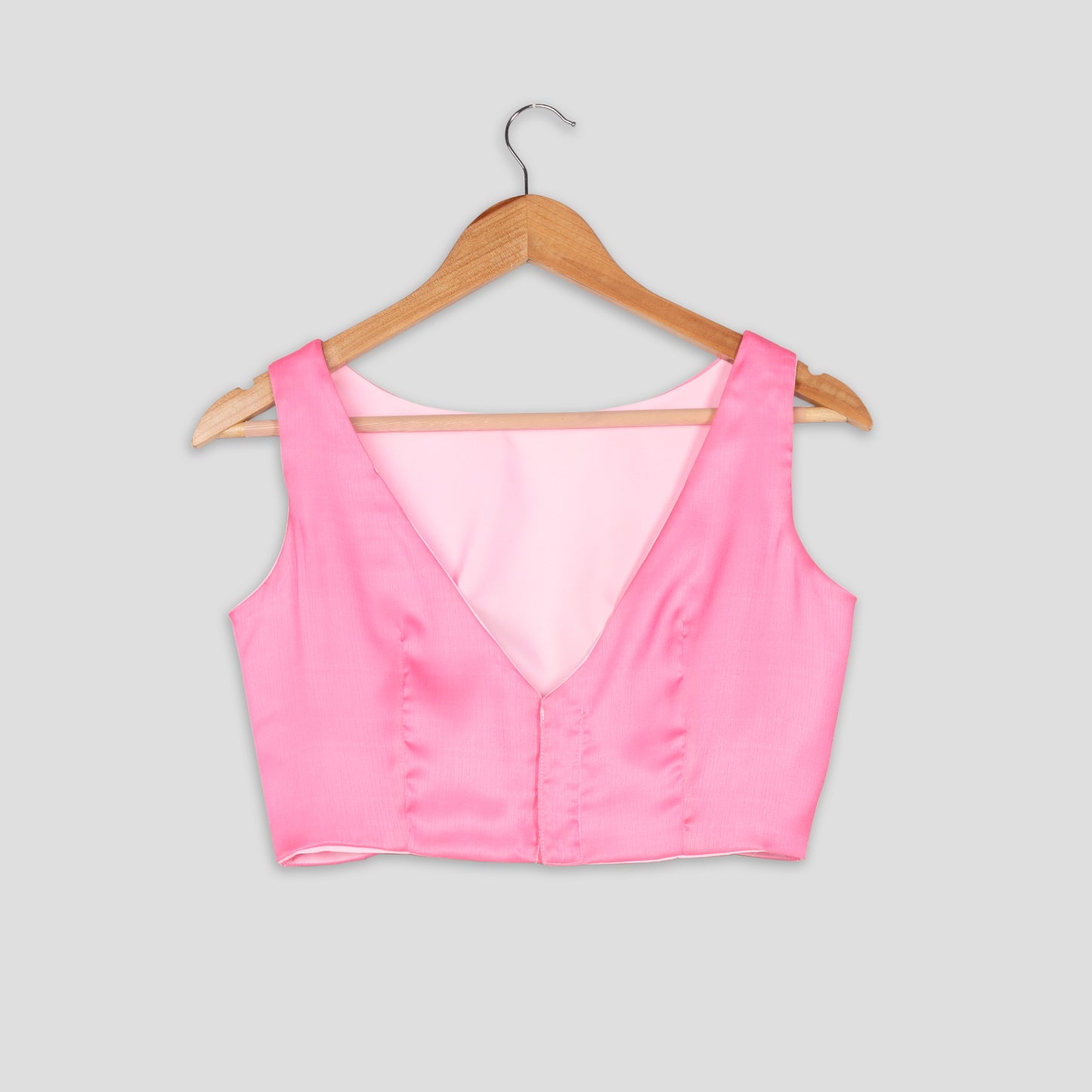 Classic Pink Boat Neck Sleeveless Blouse