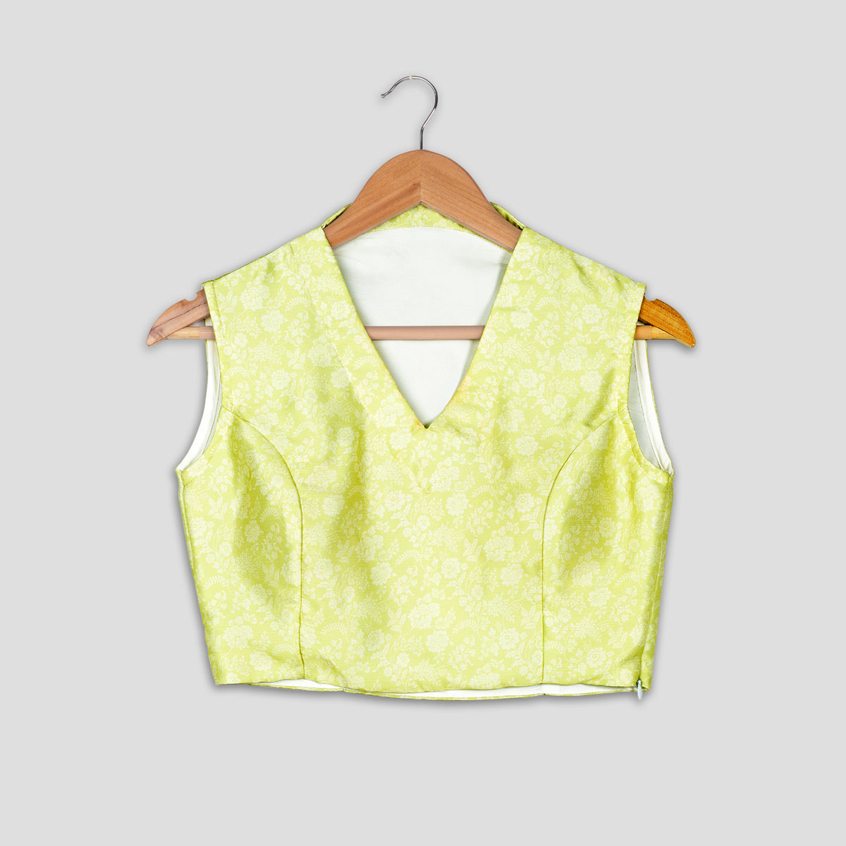 Classic Yellow V Neck Sleeveless Blouse