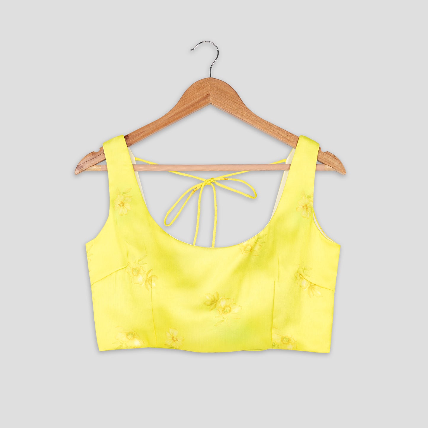 Classic Yellow Round Neck Sleeveless Blouse