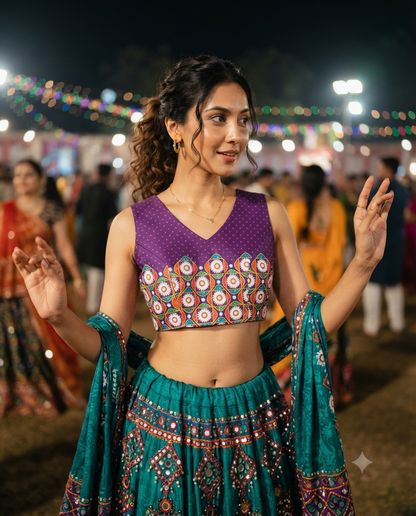 Trendy Bandhanii Print Blouse With Modern Short Sleeves