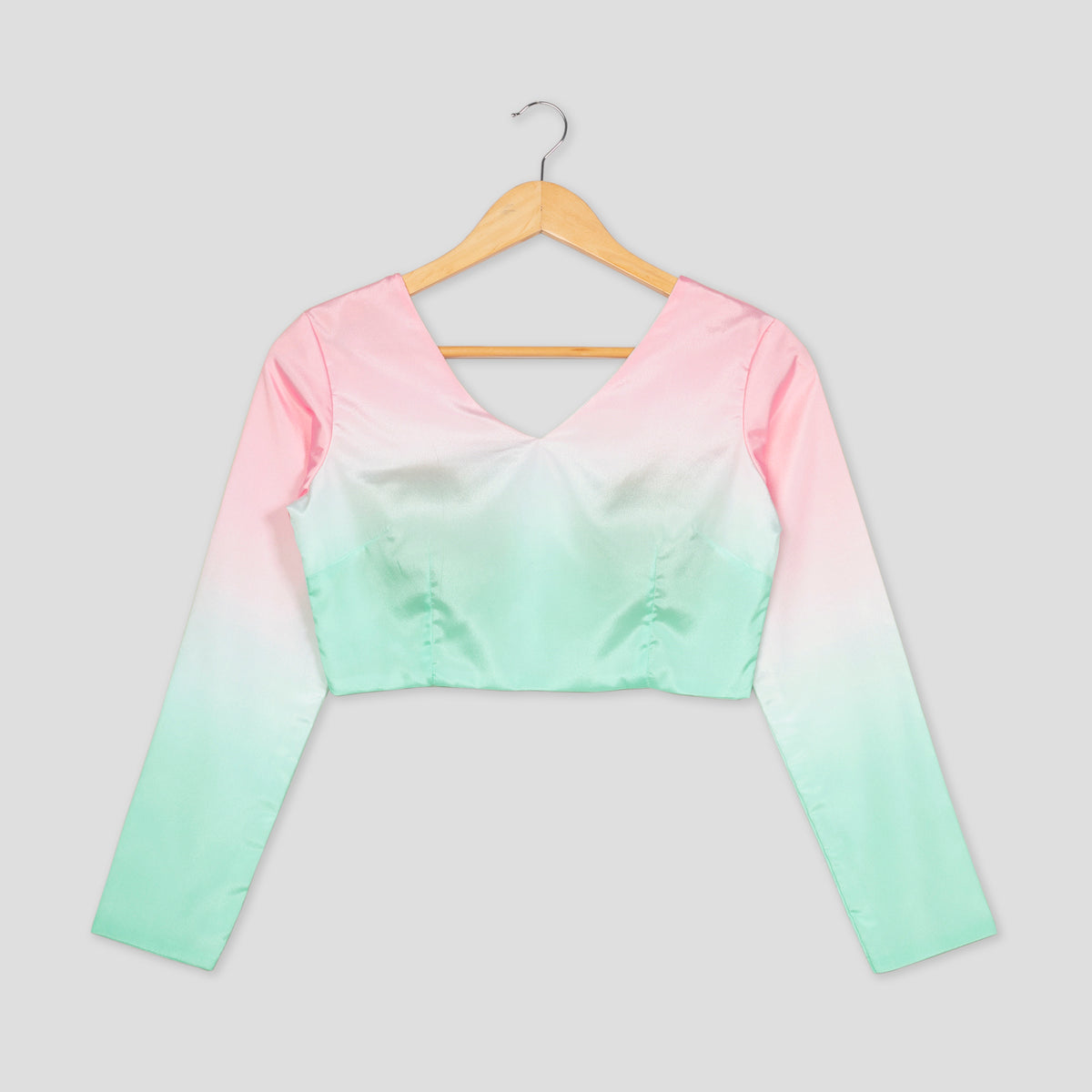 Classic Ombre Full Sleeve Silk Blouse