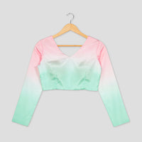 Classic Ombre Full Sleeve Silk Blouse