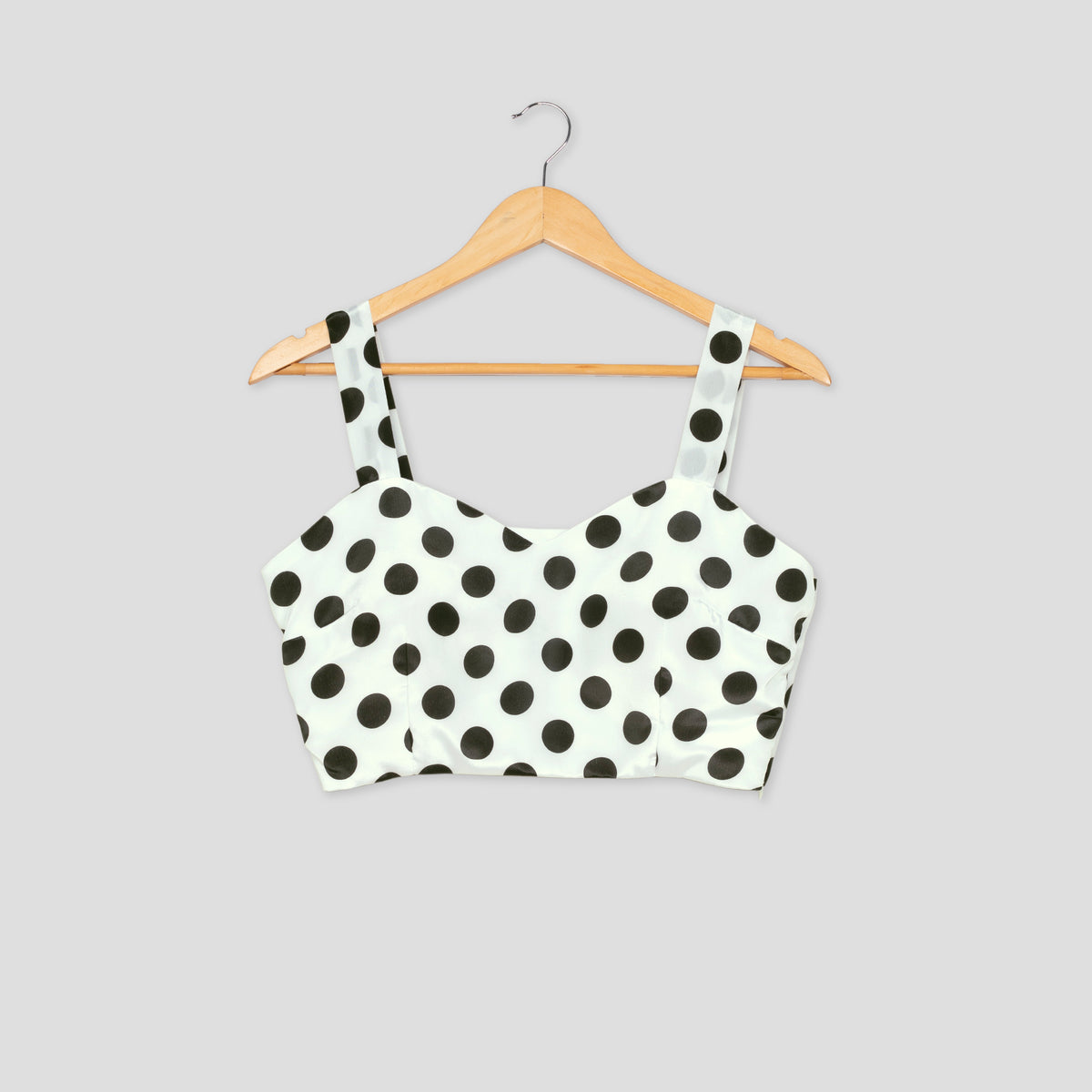 Trendy Polka Dots Black And White Sleeveless Blouse