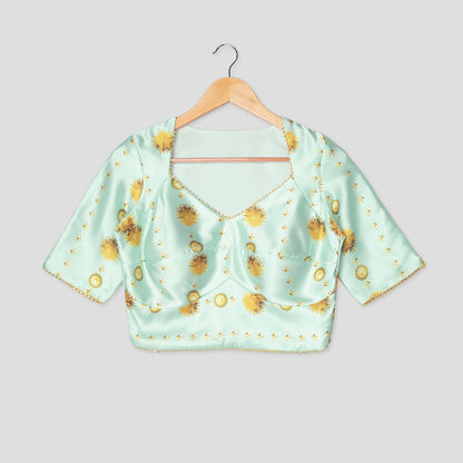 V-Neck Statement Blouse Featuring Stylish Triangle Lace Work