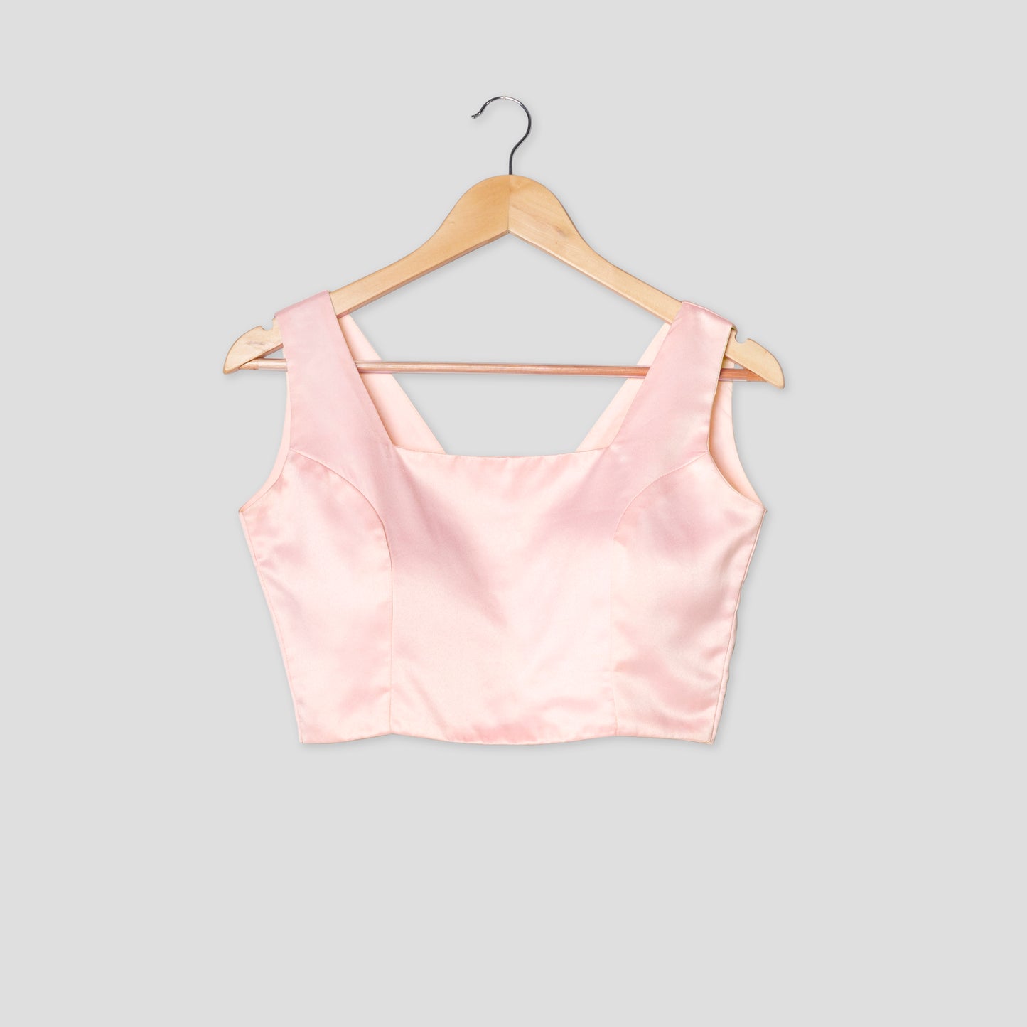 Plain Pink Square Neck Blouse