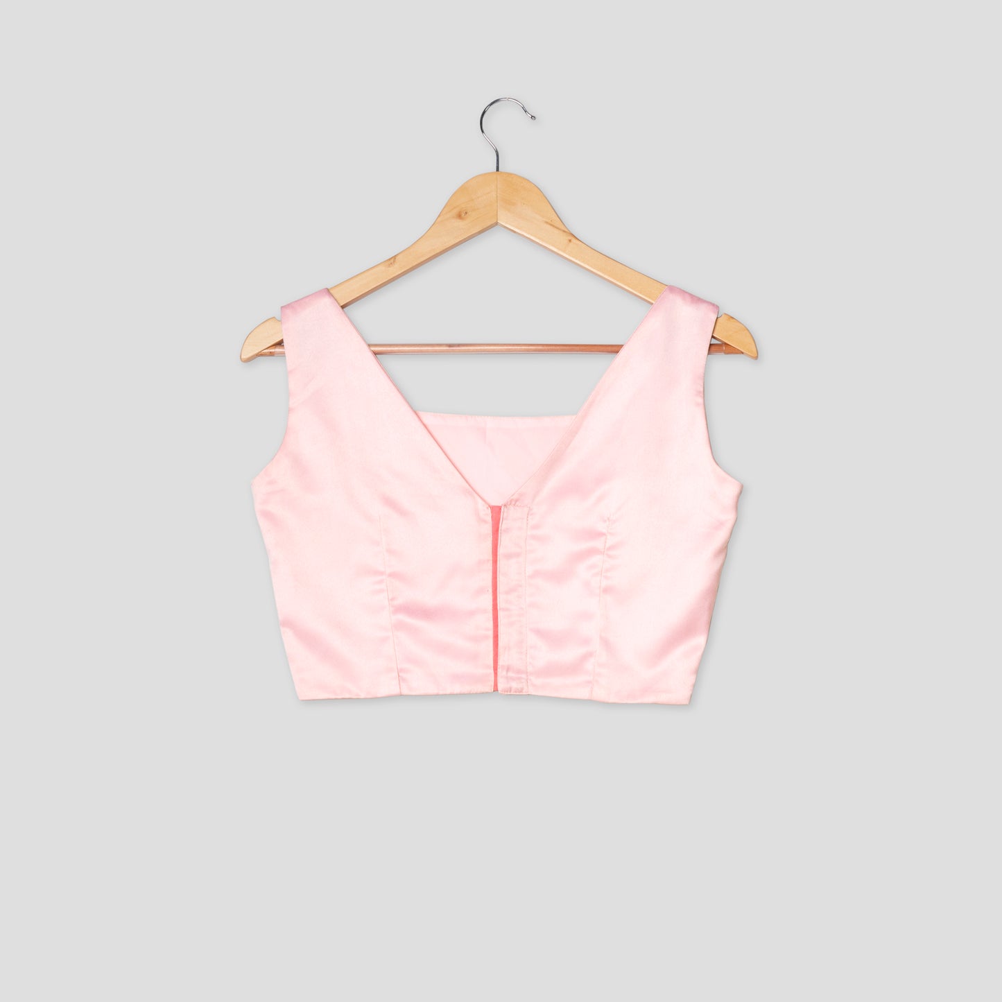 Plain Pink Square Neck Blouse