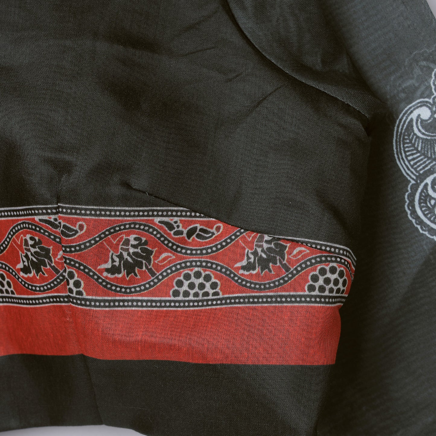 Beautiful Ajarakh Print Full Sleeve Chanderi Blouse