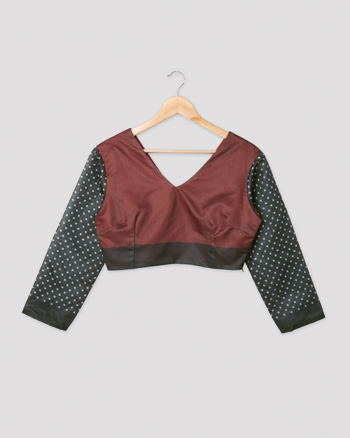 Exclusive Color Block Polka Dots Chanderi Blouse