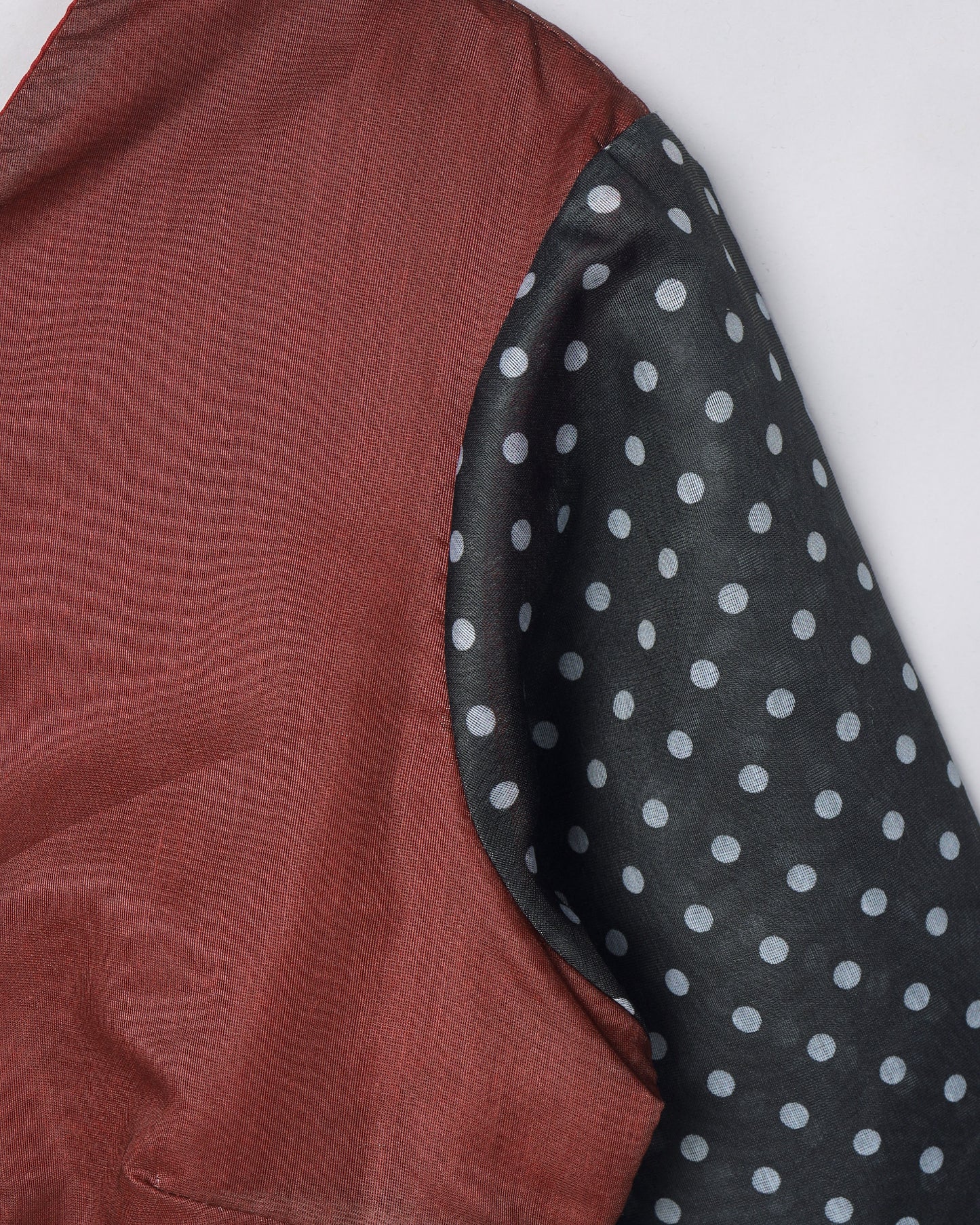 Exclusive Color Block Polka Dots Chanderi Blouse