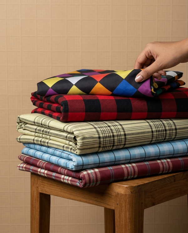 Checks Print Fabric