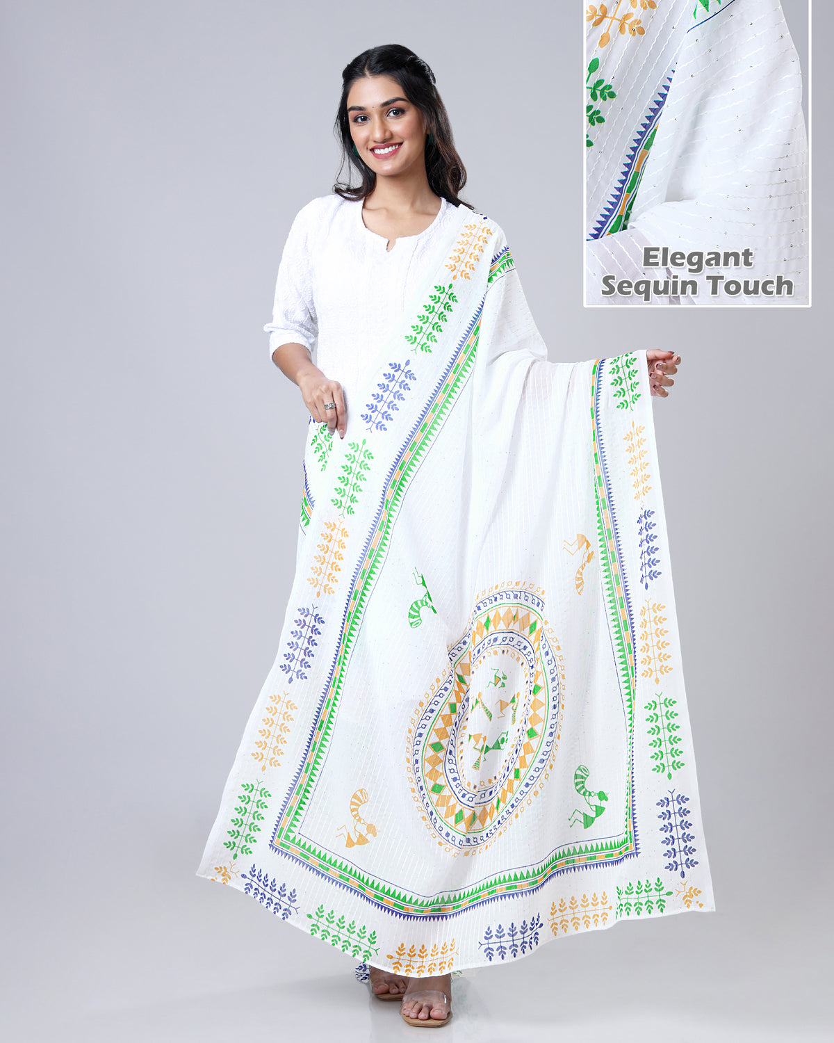 FolkArt Tiranga Sequins Dupatta