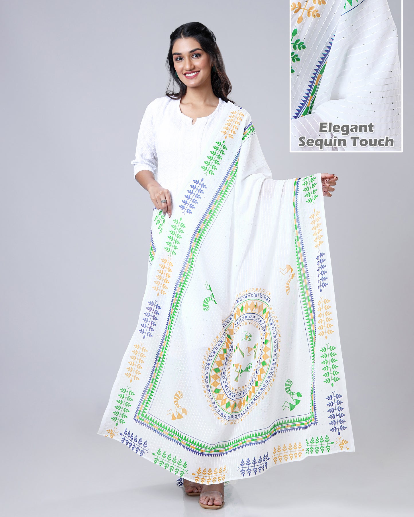FolkArt Tiranga Sequins Dupatta