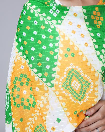 India Swag Tri-Color Dupatta