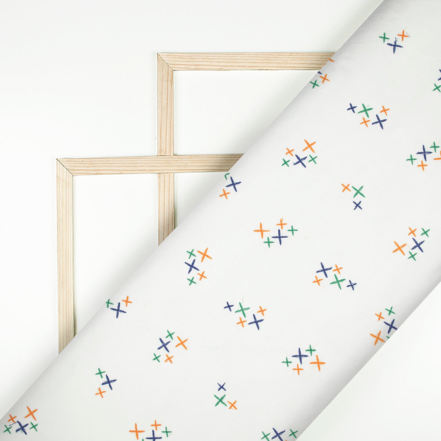 Threads of Freedom - Tricolor Embroidery Threadwork Plain Pure Cotton Fabric