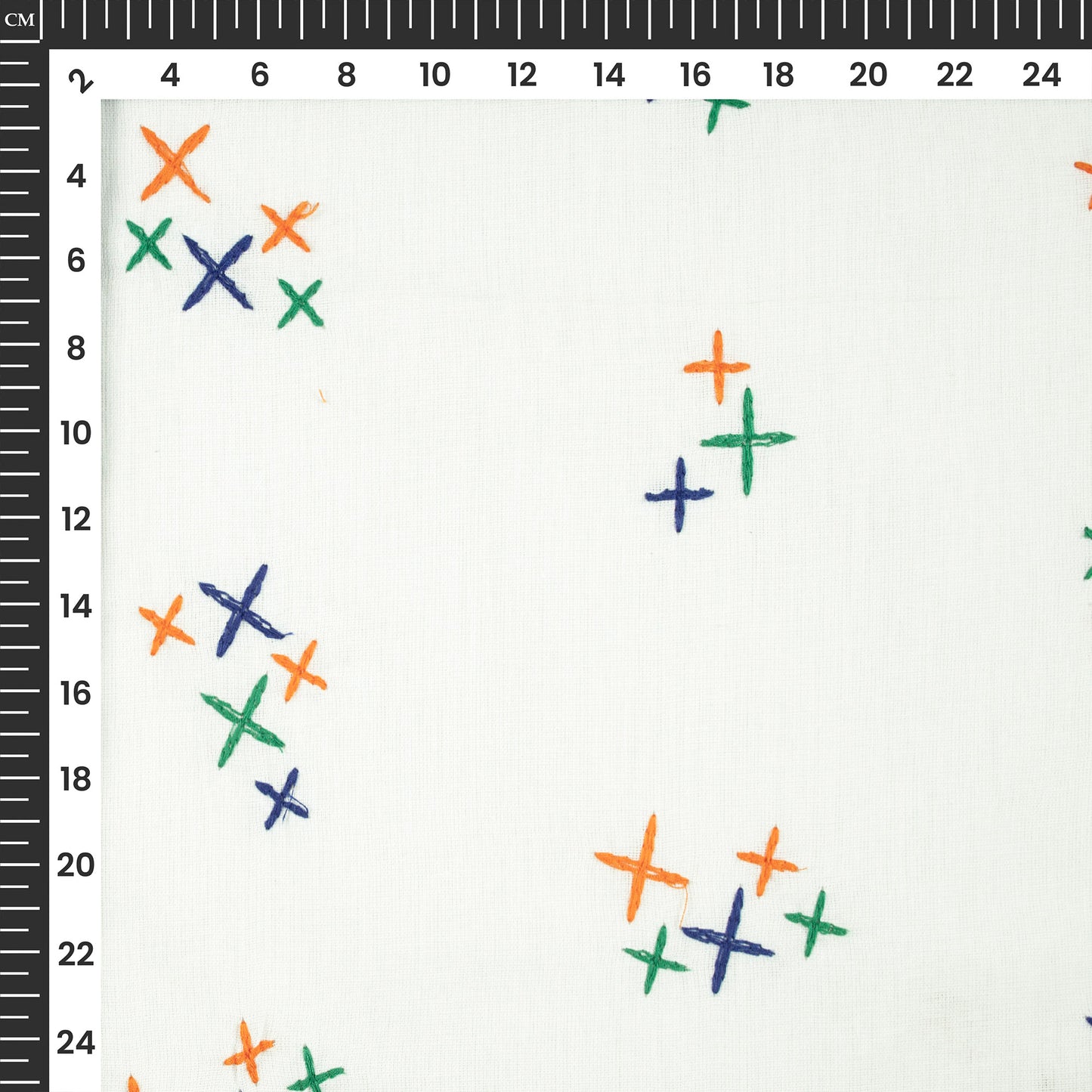 Threads of Freedom - Tricolor Embroidery Threadwork Plain Pure Cotton Fabric