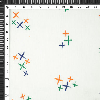 Threads of Freedom - Tricolor Embroidery Threadwork Plain Pure Cotton Fabric