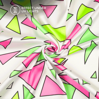 Neon Delight: Stunning Digital Print Japan Satin Fabric