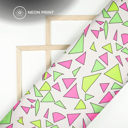 Neon Delight: Stunning Digital Print Japan Satin Fabric