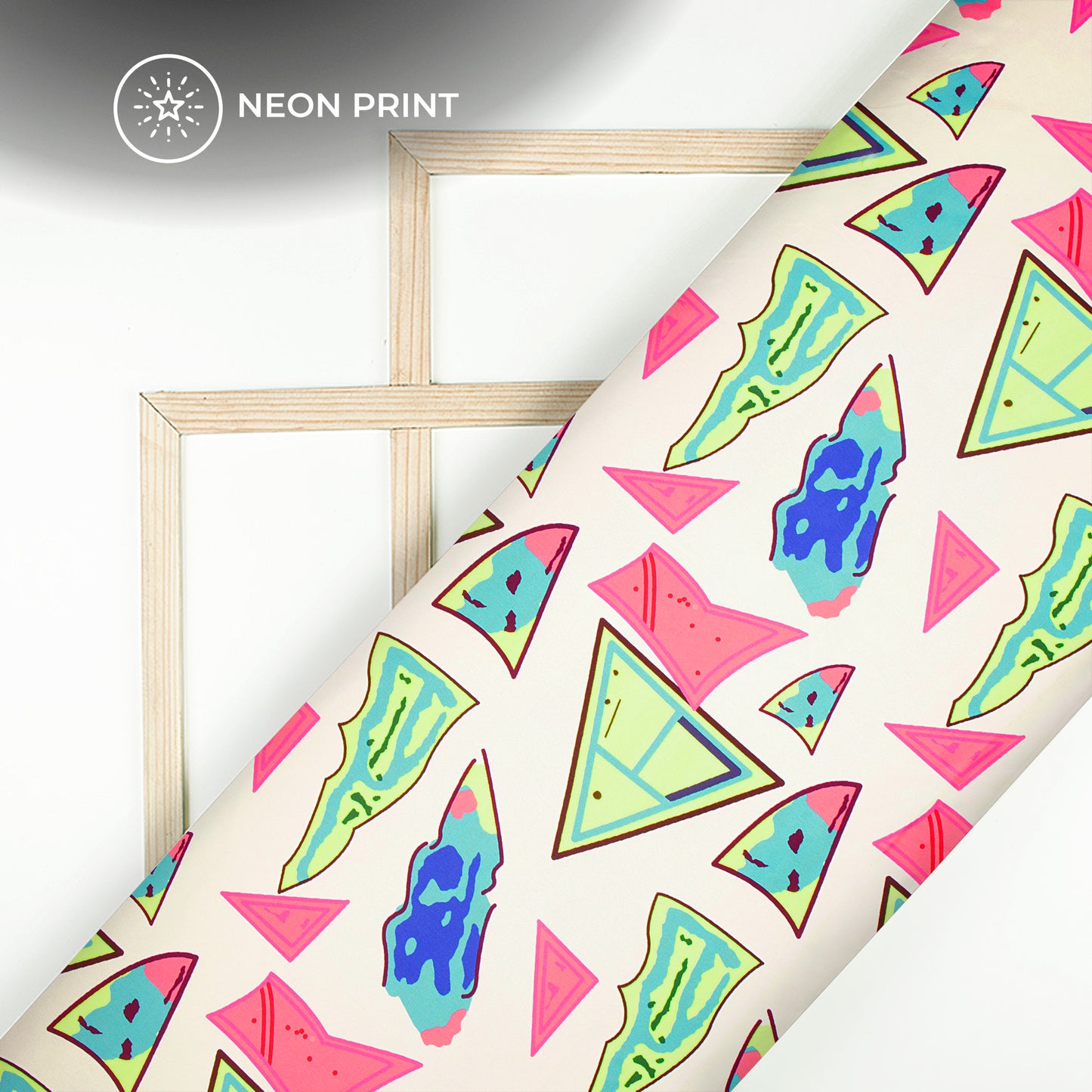 Neon Blooms: Colorful Digital Print Japan Satin Fabric