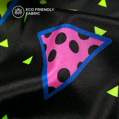Neon Essence: High-Quality Digital Print Crepe Silk Fabric