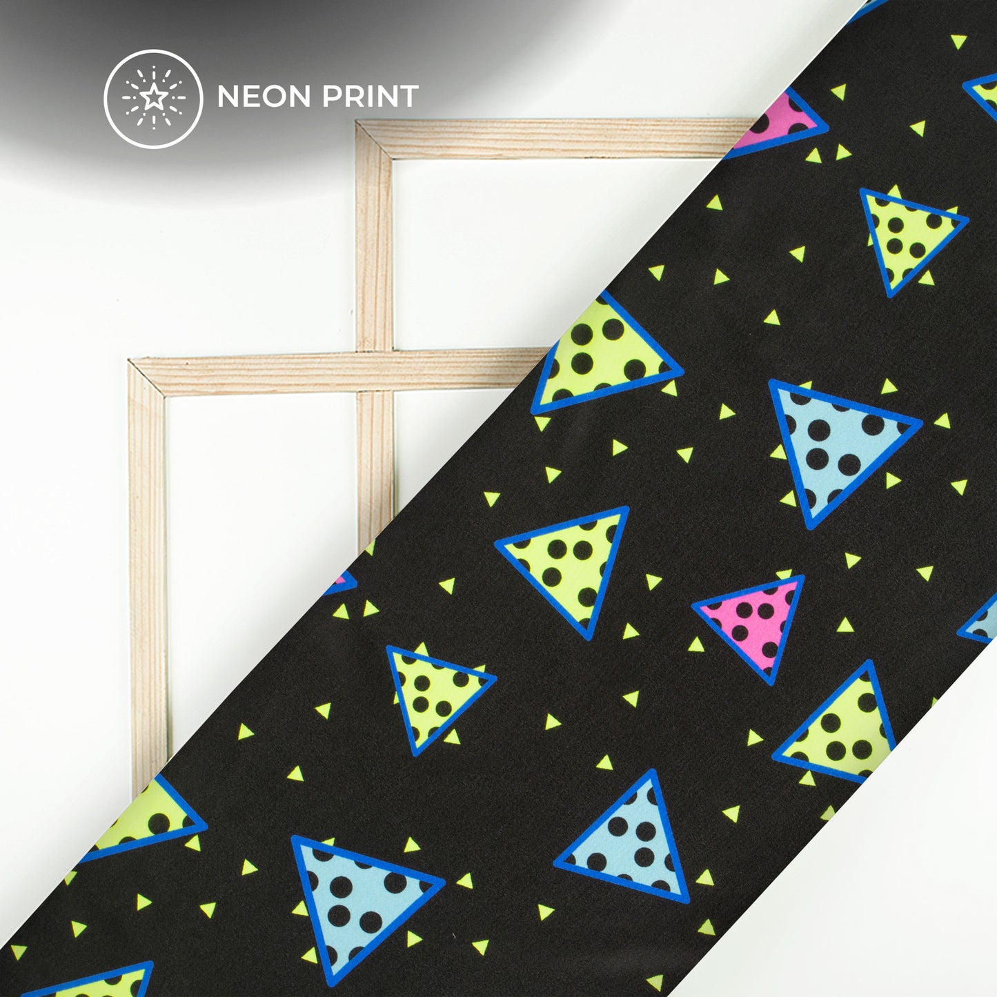 Neon Essence: High-Quality Digital Print Crepe Silk Fabric