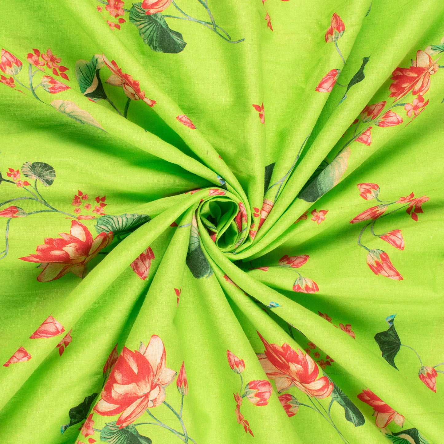 Blossoming Beauty: Exquisite Floral Digital Print Cotton Cambric Fabric