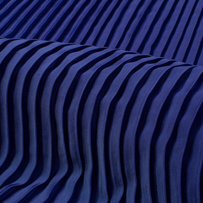 Classic Royal Blue Plain Pleated Imported Satin Fabric