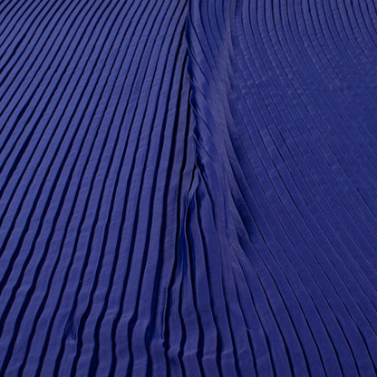 Classic Royal Blue Plain Pleated Imported Satin Fabric
