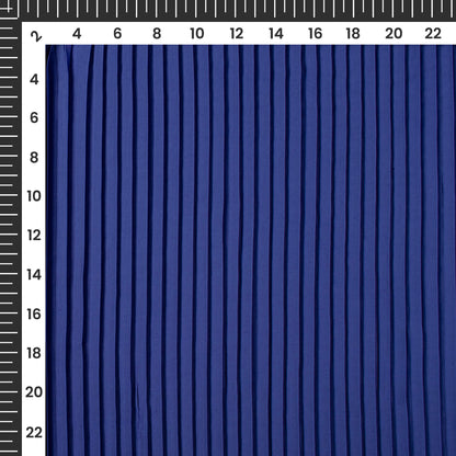 Classic Royal Blue Plain Pleated Imported Satin Fabric