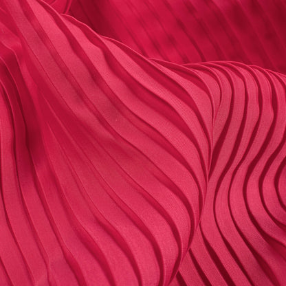 Classic Hot Pink Plain Pleated Imported Satin Fabric