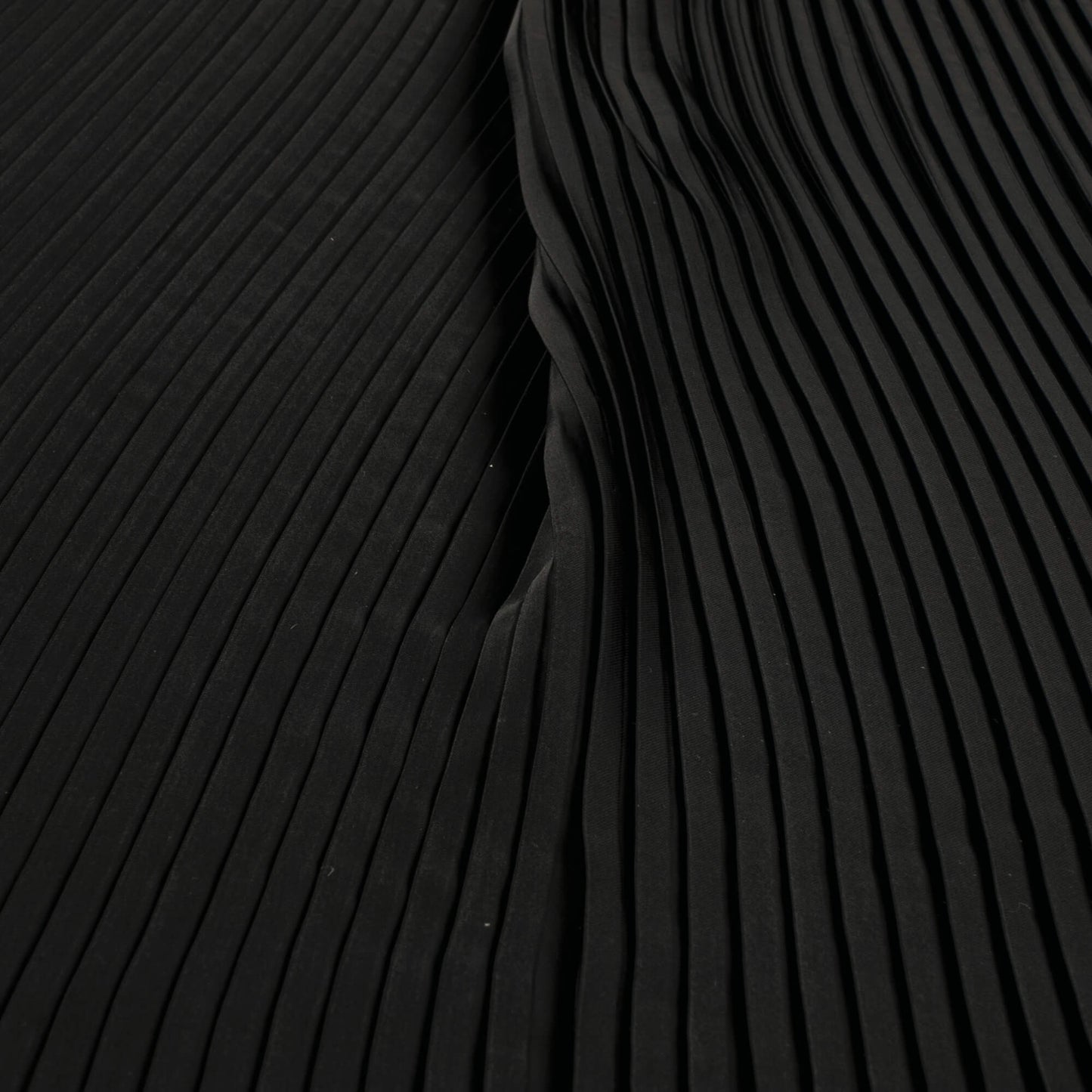 Classic Black Plain Pleated Imported Satin Fabric