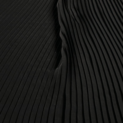 Classic Black Plain Pleated Imported Satin Fabric