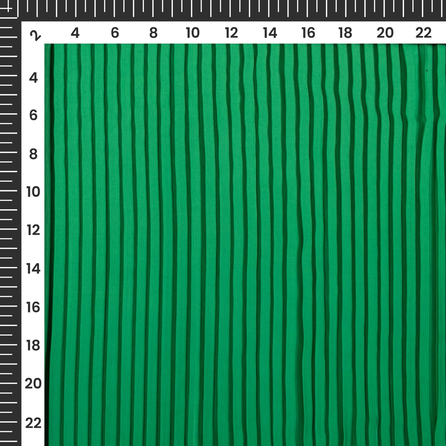 Classic Green Plain Pleated Imported Satin Fabric