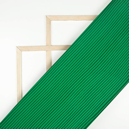 Classic Green Plain Pleated Imported Satin Fabric
