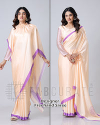 Traditional Mandalaa Print Contrast Border Freehand Saree