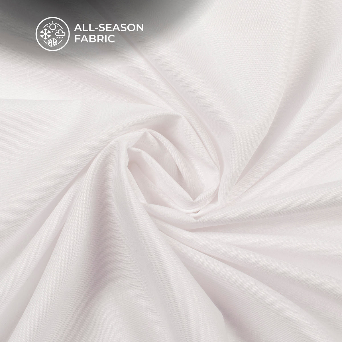 White Plain Soft Touch Cotton Shirting Fabric (Width 58 Inches)