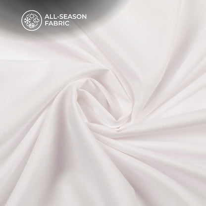 White Plain Soft Touch Cotton Shirting Fabric (Width 58 Inches)