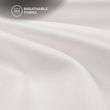 White Plain Soft Touch Cotton Shirting Fabric (Width 58 Inches)