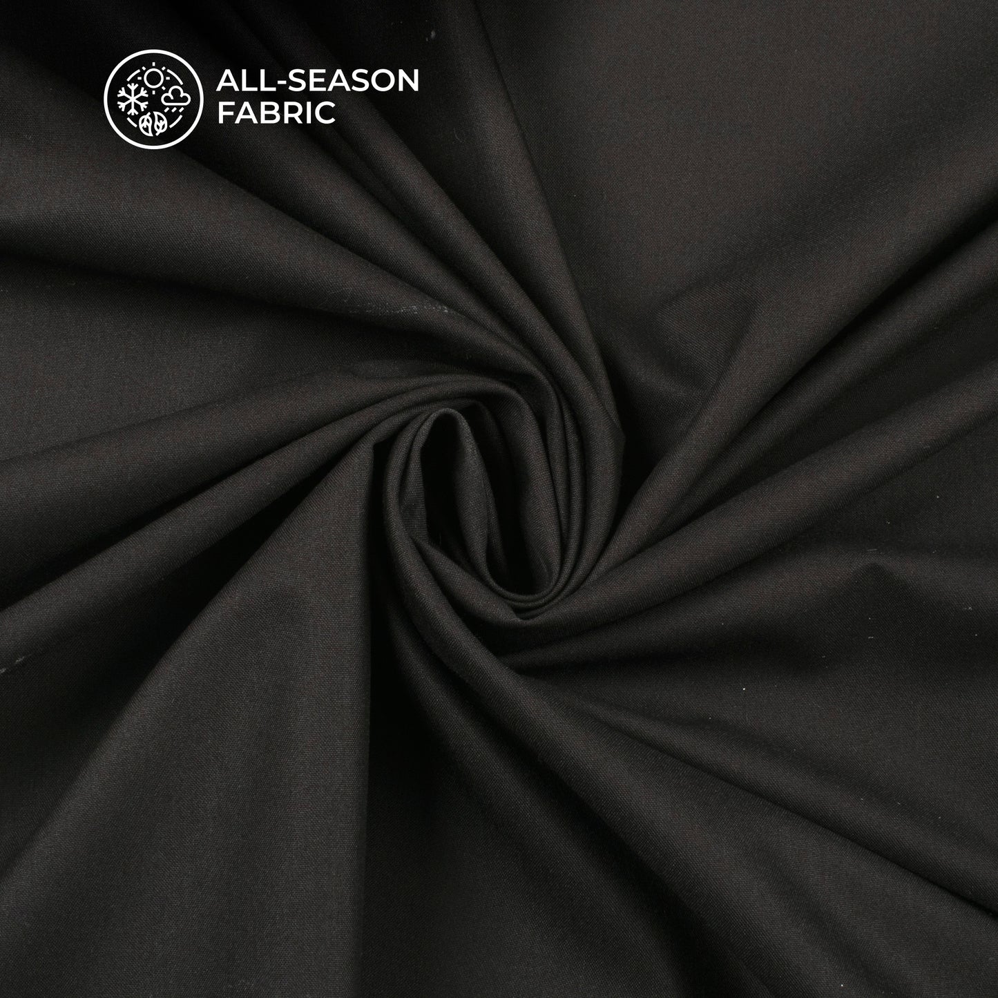 Black Plain Soft Touch Cotton Shirting Fabric (Width 58 Inches)