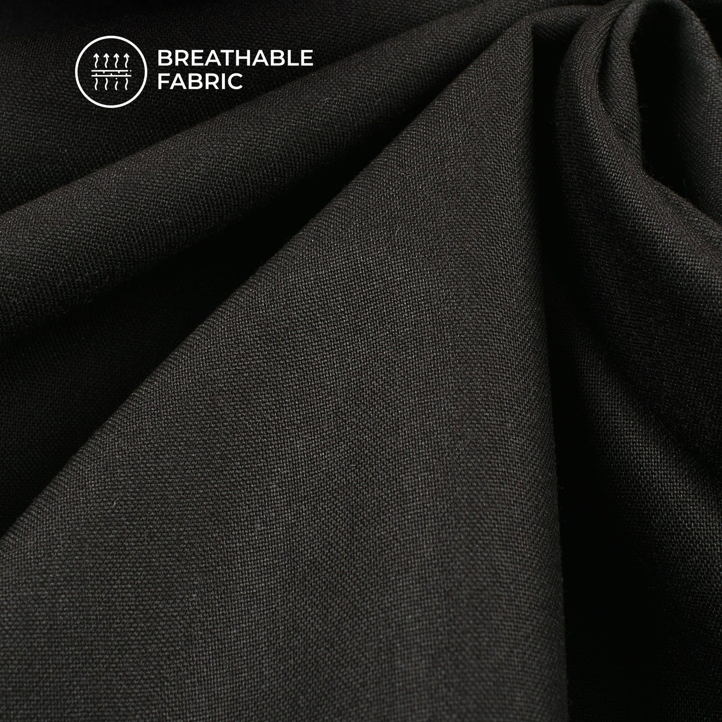 Black Plain Soft Touch Cotton Shirting Fabric (Width 58 Inches)