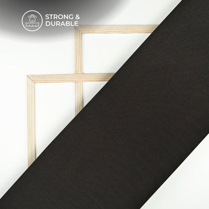 Black Plain Soft Touch Cotton Shirting Fabric (Width 58 Inches)